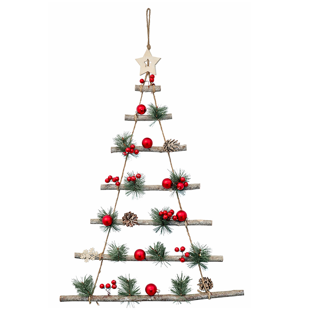 Image Wall-Hanging Wooden Christmas Tree Decoration - 70X48cm